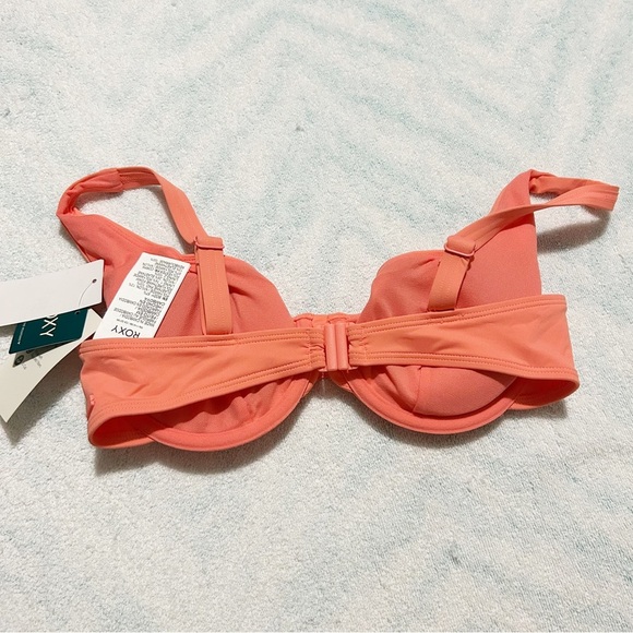 NEW Roxy Beach Classics Underwire D Cup Bikini Top Coral Size XS D-Cup - Picture 4 of 5